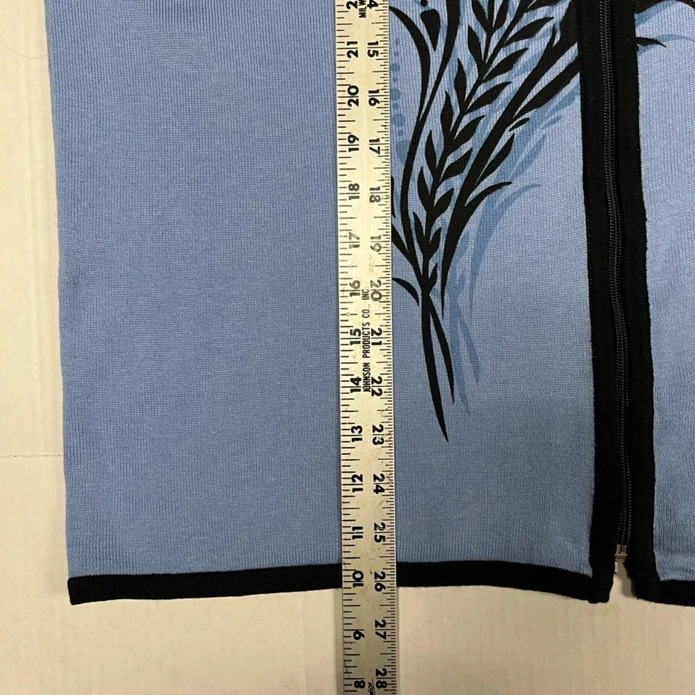 Bob Mackie Blue and Black Cardigan Women Large - Picture 6 of 9